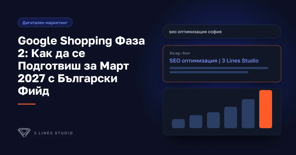 Корица на статията: Google Shopping Фаза 2: Как да се Подготвиш за Март 2027 с Български Фийд